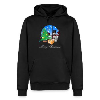 Weihnachten Merry Christmas Schneemann - Männer Premium Bio Hoodie - Schwarz - Vorne - Nico (187cm)