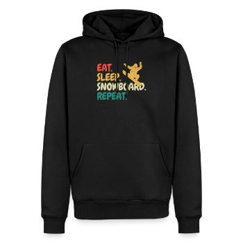 Eat Sleep Snowboard Repeat Snowboarder Lustig Snow - Männer Premium Bio Hoodie - Schwarz - Vorne - Nico (187cm)