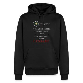 Chasse- Saint Hubert a dit …meilleurs ... Catalans - Sweat à capuche Premium bio Homme - noir - Devant - Nico (187cm)