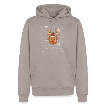 Reindeer Christmas Snow - Männer Premium Bio Hoodie - Taupe - Vorne - Nico (187cm)