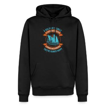 A Dolphin's SmileIs The Greatest Deception - Men’s Premium Organic Hoodie - black - Front - Nico (187cm)