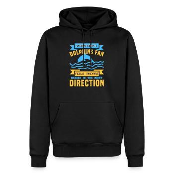 Anybody That's A Dolphins Fan - Men’s Premium Organic Hoodie - black - Front - Nico (187cm)