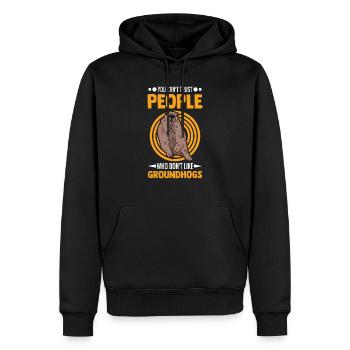 Marmotte Marmotte Marmotte de la forêt Marmotte - Sweat à capuche Premium bio Homme - noir - Devant - Nico (187cm)