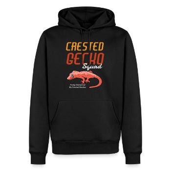 Joli reptile exotique lézard Crested Gecko Squad - Sweat à capuche Premium bio Homme - noir - Devant - Nico (187cm)