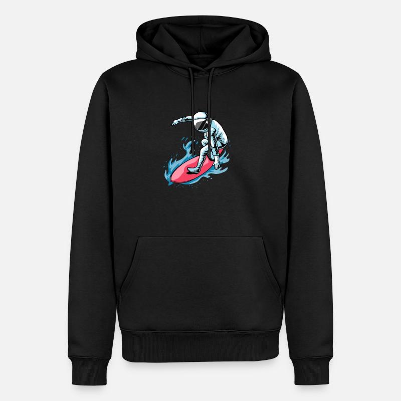 Surfeur Surfeur Astronaute - Sweat à capuche Premium bio Homme - noir