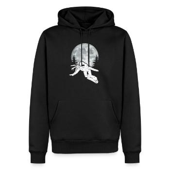 Snowboard Moon Lustige Snowboarder Freestyle Snow - Männer Premium Bio Hoodie - Schwarz - Vorne - Nico (187cm)