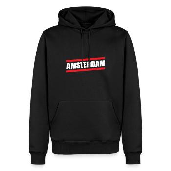 Amsterdam Pays-Bas Souvenir Touriste Néerlandais Europ - Sweat à capuche Premium bio Homme - noir - Devant - Nico (187cm)