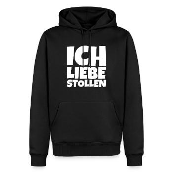 Stollen Weihnachten Essen - Männer Premium Bio Hoodie - Schwarz - Vorne - Nico (187cm)