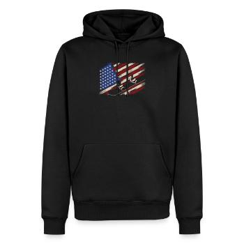 Amerikanische Flagge Snowboard Snowboarding - Männer Premium Bio Hoodie - Schwarz - Vorne - Nico (187cm)