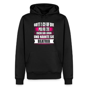 Erzgebirge Frau Namen Sachsen Beatrix - Männer Premium Bio Hoodie - Schwarz - Vorne - Nico (187cm)