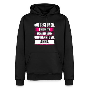 Erzgebirge Frau Namen Sachsen Anna - Männer Premium Bio Hoodie - Schwarz - Vorne - Nico (187cm)