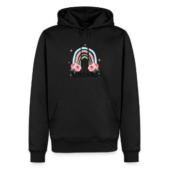 Retour à l’école Rainbow Girls Flowers - Sweat à capuche Premium bio Homme - noir - Devant - Nico (187cm)