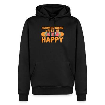 Snowboarding macht mich glücklich Snowboard Winter - Männer Premium Bio Hoodie - Schwarz - Vorne - Nico (187cm)