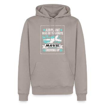 AirPlane war mein Lieblingsfilm, als ich aufwuchs - Männer Premium Bio Hoodie - Taupe - Vorne - Nico (187cm)