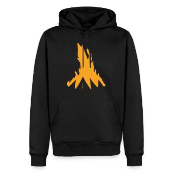 Feu de camp Camping Nature Feu de forêt Vecteur 1 - Sweat à capuche Premium bio Homme - noir - Devant - Nico (187cm)