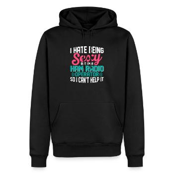 I Hate Being Sexy But I'm A Ham Radio Operator Ent - Men’s Premium Organic Hoodie - black - Front - Nico (187cm)
