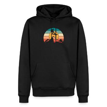 Cooler Wintersport Berg Snowboarden Skifahren Snow - Männer Premium Bio Hoodie - Schwarz - Vorne - Nico (187cm)