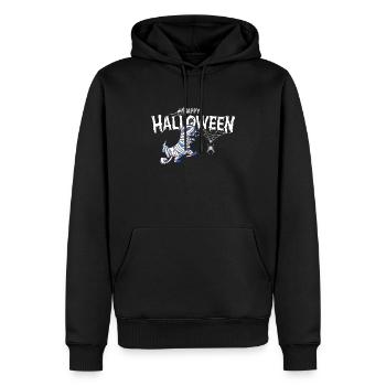Happy Halloween Funny T-Rex Horror Costume Dino - Men’s Premium Organic Hoodie - black - Front - Nico (187cm)
