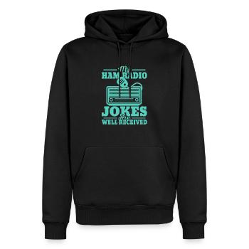 Mes blagues de radio amateur sont bien accueillies opérateur ama - Sweat à capuche Premium bio Homme - noir - Devant - Nico (187cm)