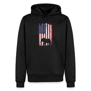 Elephant Lover American Flag Africa Save Elephants - Männer Premium Bio Hoodie - Schwarz - Vorne - Nico (187cm)