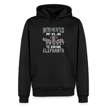 Funny Elephant Lover Introverted Love African Elep - Männer Premium Bio Hoodie - Schwarz - Vorne - Nico (187cm)
