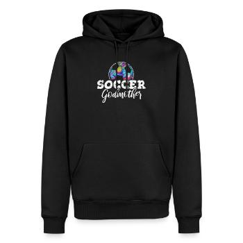 Soccer Marraine Fan de football Football Marraine Soccer L - Sweat à capuche Premium bio Homme - noir - Devant - Nico (187cm)