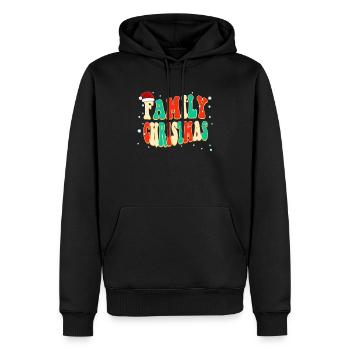 Noël en famille Vintage Snow Classic Noël - Sweat à capuche Premium bio Homme - noir - Devant - Nico (187cm)
