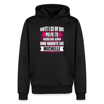 Erzgebirge Frau Namen Sachsen Michelle - Männer Premium Bio Hoodie - Schwarz - Vorne - Nico (187cm)