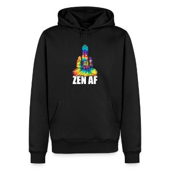 Zen AF Buddha Namaste Yoga Meditieren Workout - Männer Premium Bio Hoodie - Schwarz - Vorne - Nico (187cm)