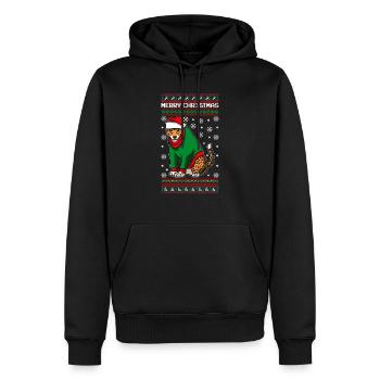 Merry Christmas Leopard - Männer Premium Bio Hoodie - Schwarz - Vorne - Nico (187cm)
