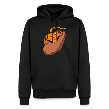 Just A Cat Who Loves Making Biscuits Animal Funny - Men’s Premium Organic Hoodie - black - Front - Nico (187cm)