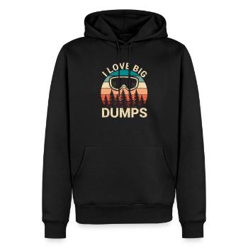 Sports d’hiver Snowboard Freestyle J’adore les grosses décharges - Sweat à capuche Premium bio Homme - noir - Devant - Nico (187cm)