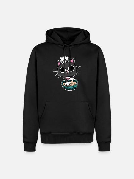 Kitty making Biscuits Cat Black - Men’s Premium Organic Hoodie - black
