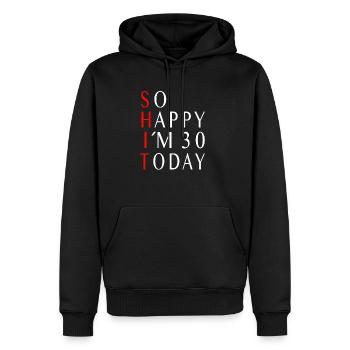 Dictons de cadeaux pour le 30e anniversaire - Sweat à capuche Premium bio Homme - noir - Devant - Nico (187cm)