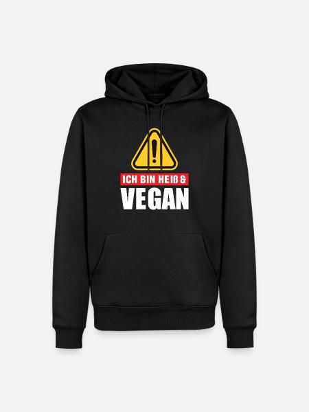 Ich bin heiß & vegan - Männer Premium Bio Hoodie - Schwarz