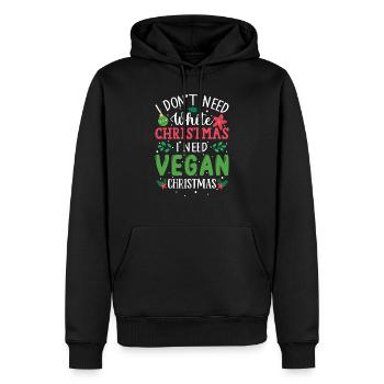 Je n’ai pas besoin de Noël blanc, j’ai besoin de Noël végétalien - Sweat à capuche Premium bio Homme - noir - Devant - Nico (187cm)