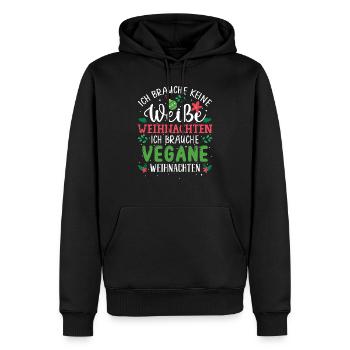 Ich brauche keine weiße Weihnachten, vegan - Männer Premium Bio Hoodie - Schwarz - Vorne - Nico (187cm)