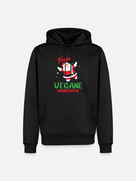Frohe vegane Weihnachten - Männer Premium Bio Hoodie - Schwarz