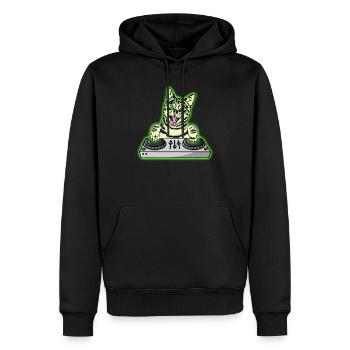 DJ Cat Techno Kitten EDM Dance Music Cat - Männer Premium Bio Hoodie - Schwarz - Vorne - Nico (187cm)