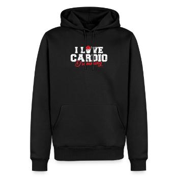 I Love Cardio Drumming Fitness Class Gym Workout E - Men’s Premium Organic Hoodie - black - Front - Nico (187cm)