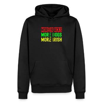 Plus de Noirs Plus d’Irlandais Plus de chiens - Sweat à capuche Premium bio Homme - noir - Devant - Nico (187cm)
