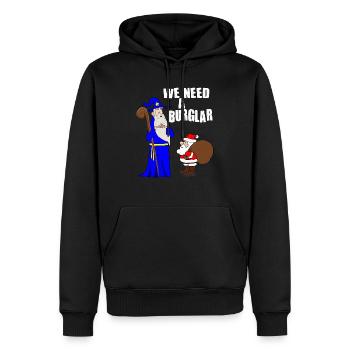 We Need A Burglar Funny Santa Christmas Parody - Men’s Premium Organic Hoodie - black - Front - Nico (187cm)