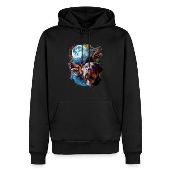 3 Moon Rottweiler Dog Lover Cool Animal Pet Humor - Men’s Premium Organic Hoodie - black - Front - Nico (187cm)