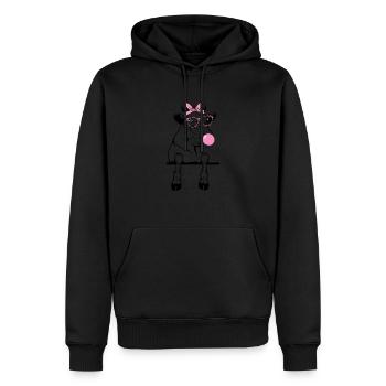 Kuh kaut Kaugummi - Männer Premium Bio Hoodie - Schwarz - Vorne - Nico (187cm)