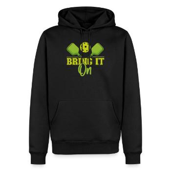 Pickleball Bring It On - Men’s Premium Organic Hoodie - black - Front - Nico (187cm)