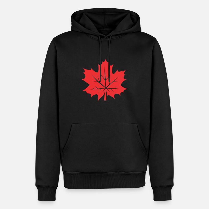 Blatt Ahornblatt Kanada Baum - Männer Premium Bio Hoodie - Schwarz