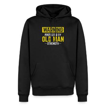 Old Man Strength Funny Gym Dad Workout Fitness Tra - Männer Premium Bio Hoodie - Schwarz - Vorne - Nico (187cm)