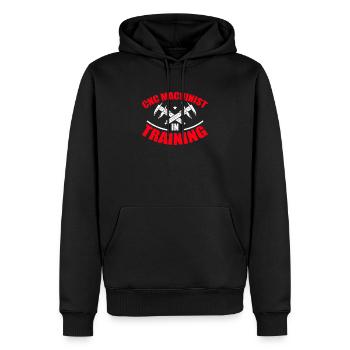 Mechaniker CNC-Bediener CNC-Fräser - Männer Premium Bio Hoodie - Schwarz - Vorne - Nico (187cm)