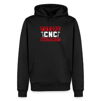 Mechaniker CNC-Bediener CNC-Fräser - Männer Premium Bio Hoodie - Schwarz - Vorne - Nico (187cm)