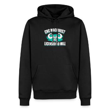Mechaniker CNC-Bediener CNC-Fräser - Männer Premium Bio Hoodie - Schwarz - Vorne - Nico (187cm)